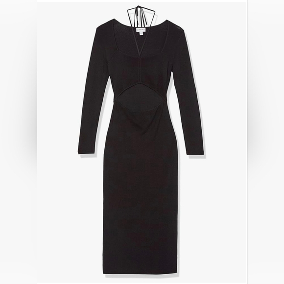 The Drop Women's Corbin Long- Sleeve Halter Detail Cutout Midi Dress #978, 1010 - Picture 7 of 9